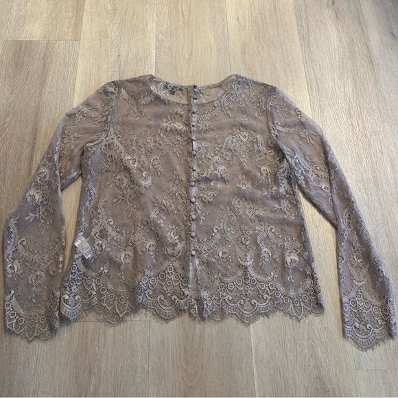 Dynamite beige Lace shirt with cropped dusty rose - Picture 6 of 8